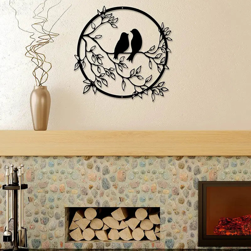 Metal Wall Art Decor - Bird on Tree Branch