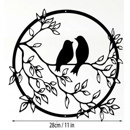 Metal Wall Art Decor - Bird on Tree Branch