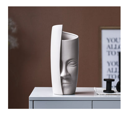 Nordic Creative Abstract Ceramic Face Art Vase