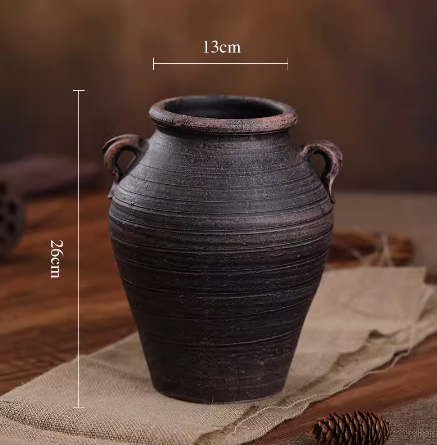 Art Glass Vase with Handcrafted Stone Effect (Large)
