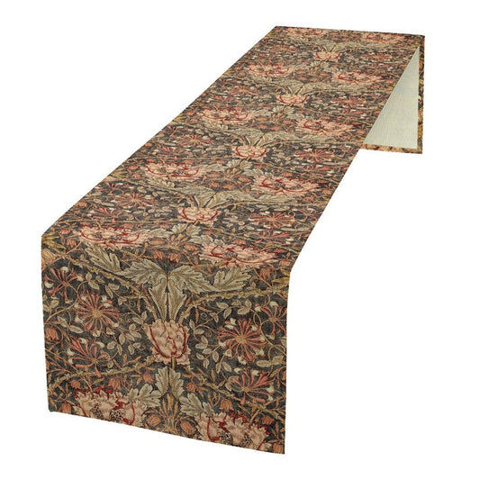 William Morris Floral Table Runner Vintage Flowers Boho Botanical Printed Linen Table Runner for Home Kitchen Dining Table Decoration13x60 Inch