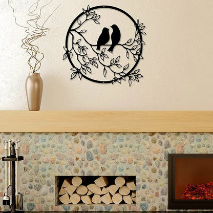 Metal Wall Art Decor - Bird on Tree Branch