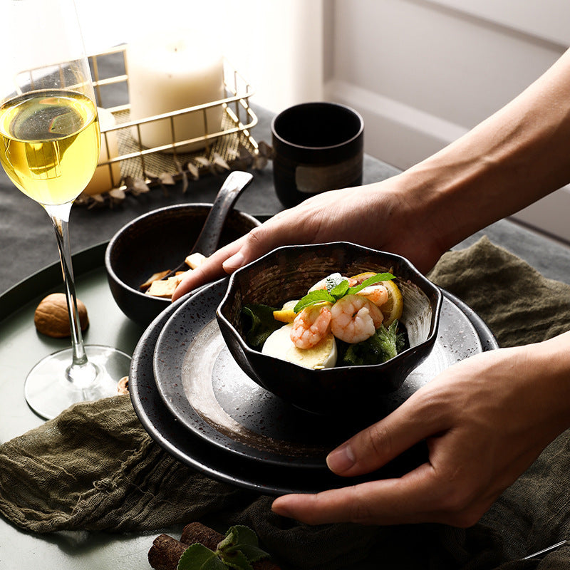 Japanese Ceramic Lotus Dinnerware Set