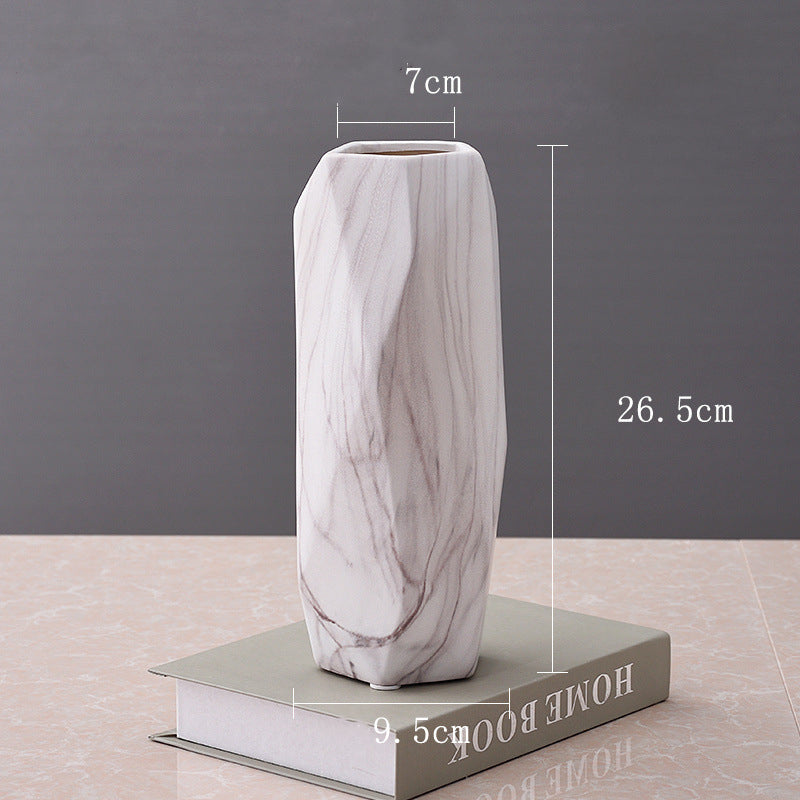 Geometric Stone Pattern Ceramic Flower Vase Decor