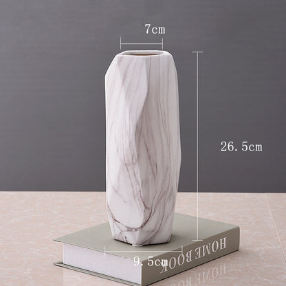 Geometric Stone Pattern Ceramic Flower Vase Decor