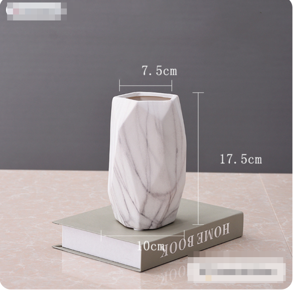 Geometric Stone Pattern Ceramic Flower Vase Decor