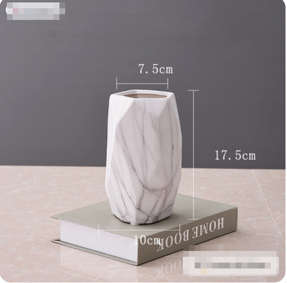 Geometric Stone Pattern Ceramic Flower Vase Decor