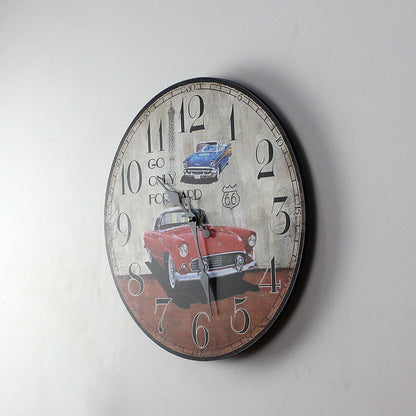Red Sports Car Wall Clock with Colorful Design
