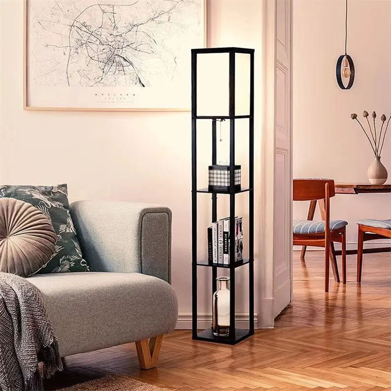 Multifunctional Floor Lamp With Charging Shelf