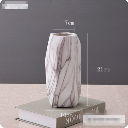 Geometric Stone Pattern Ceramic Flower Vase Decor