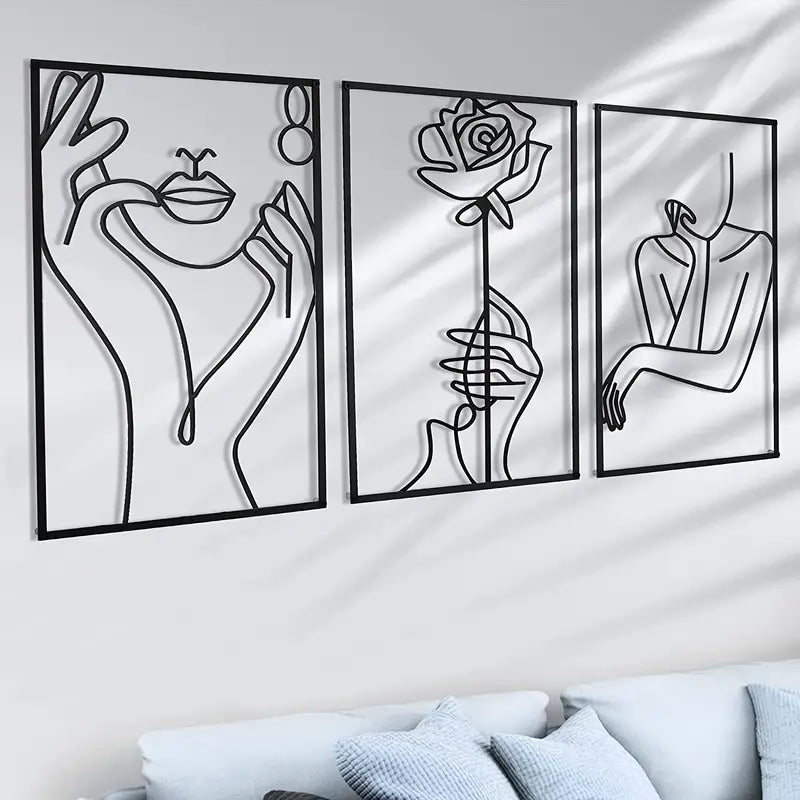 Modern Metal Line Art Wall Decor