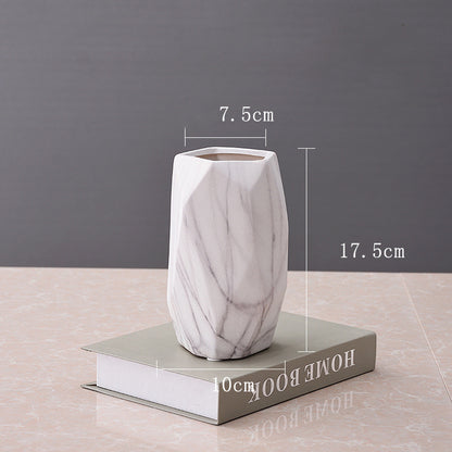 Geometric Stone Pattern Ceramic Flower Vase Decor
