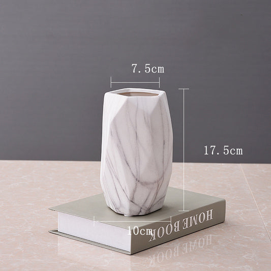 Geometric Stone Pattern Ceramic Flower Vase