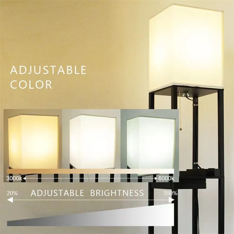 Multifunctional Floor Lamp With Charging Shelf