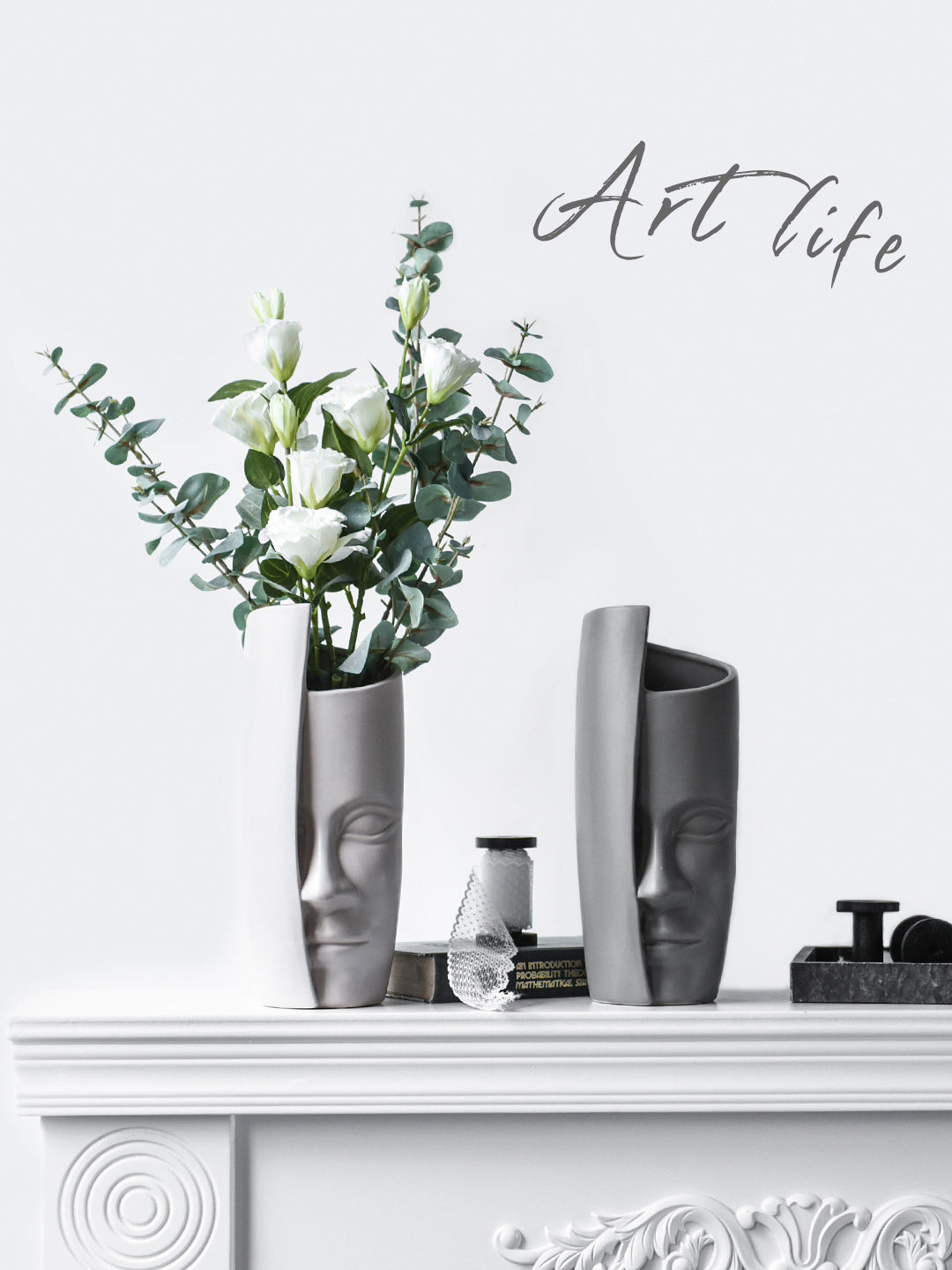 Nordic Creative Abstract Ceramic Face Art Vase