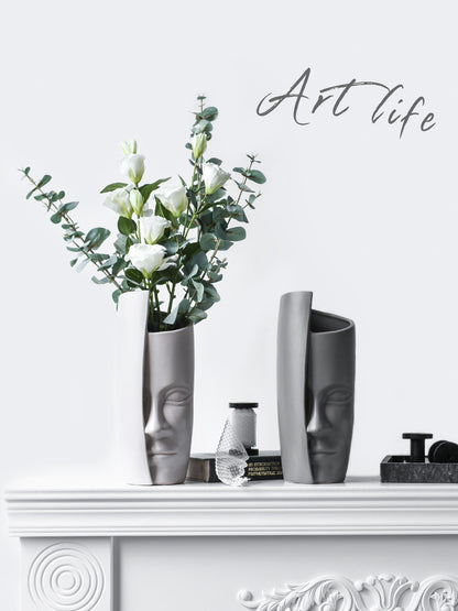 Nordic Creative Abstract Ceramic Face Art Vase