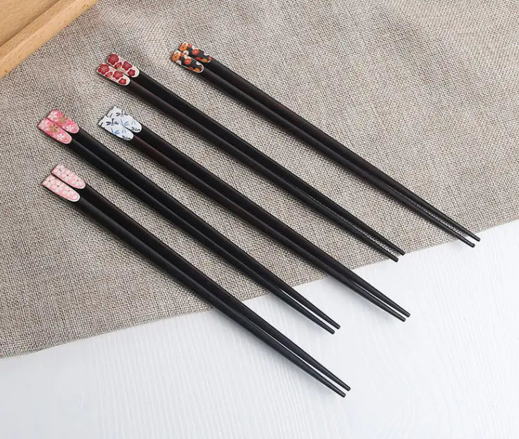 Japanese Chestnut Wood Chopsticks Set
