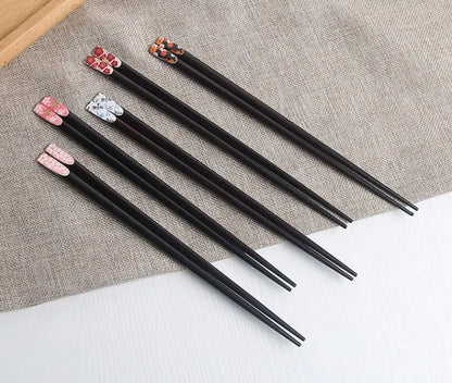 Japanese Chestnut Wood Chopsticks Set