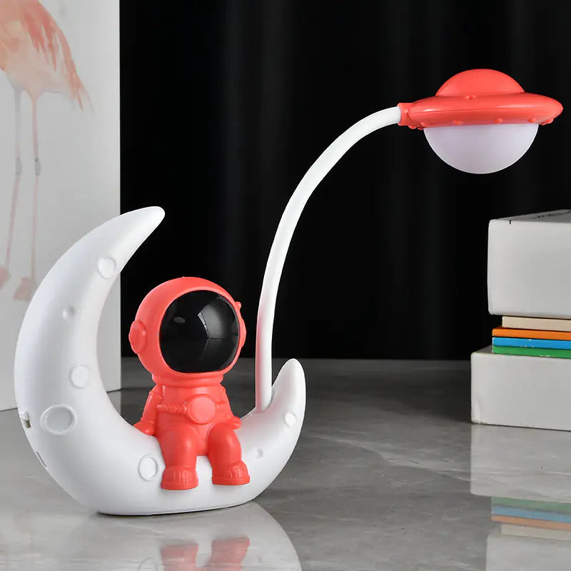 Astronaut sitting on moon (Red)