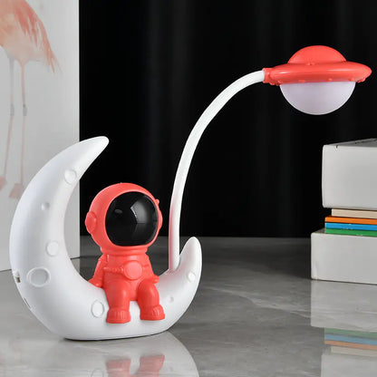 Astronaut sitting on moon (Red)
