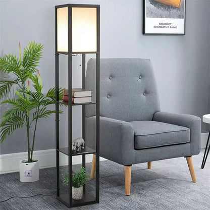 Multifunctional Floor Lamp With Charging Shelf