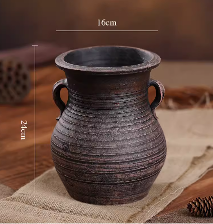 Art Glass Vase with Handcrafted Stone Effect (Large)