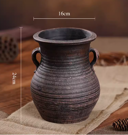 Art Glass Vase with Handcrafted Stone Effect (Large)