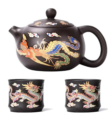 Chinese tea pot matching cups