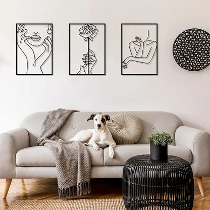 Modern Metal Line Art Wall Decor