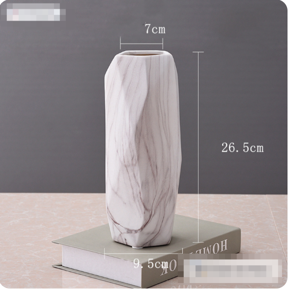 Geometric Stone Pattern Ceramic Flower Vase Decor