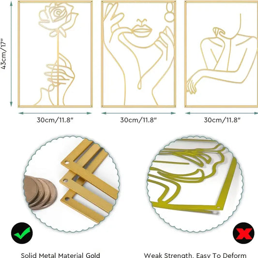 Modern Metal Line Art Wall Decor