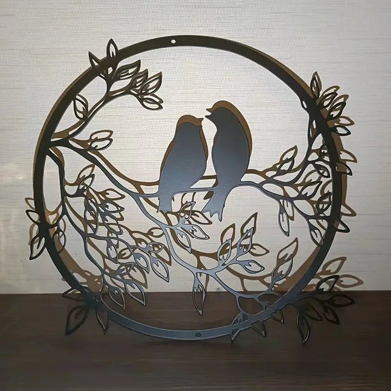 Metal Wall Art Decor - Bird on Tree Branch
