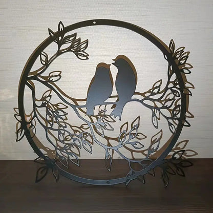 Metal Wall Art Decor - Bird on Tree Branch
