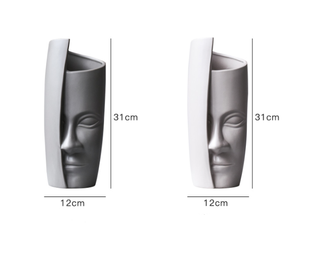 Nordic Creative Abstract Ceramic Face Art Vase