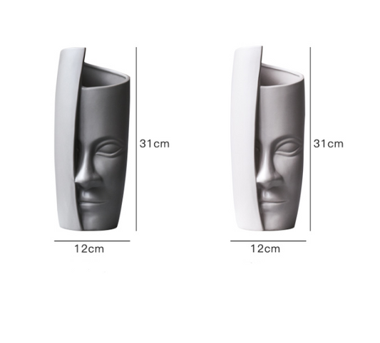 Nordic Creative Abstract Ceramic Face Art Vase