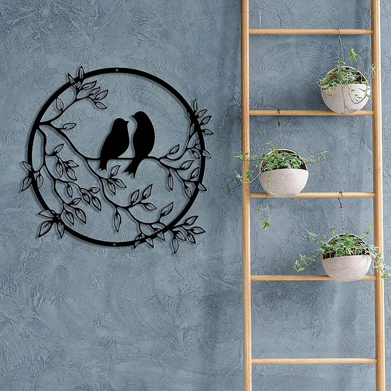 Metal Wall Art Decor - Bird on Tree Branch